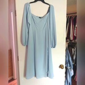 Soft Baby Blue Chiffon Dress
